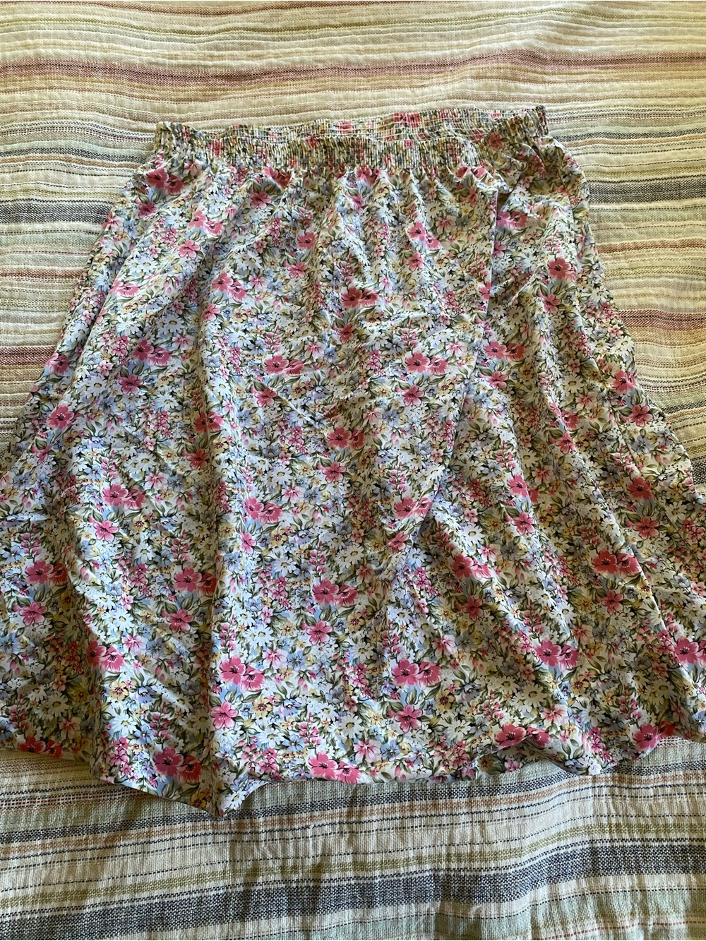 BonWorth Pink Floral Circle Skirt on Cream Ground